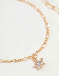 Gold Diamante Star Chain Bracelets 2-Pack - link has visual effect only