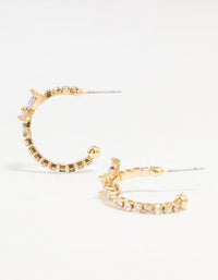 Gold Plated Cubic Zirconia Butterfly Hoop Earrings - link has visual effect only