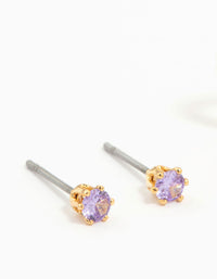 Gold Plated Blue Cubic Zirconia Butterfly Earrings 3-Pack - link has visual effect only