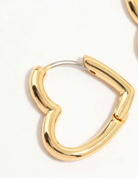 Gold Plated Enamel & Sleek Heart Hoop Earrings 2-Pack - link has visual effect only