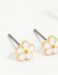 Gold Plated Enamel Flower & Heart Earrings 3-Pack - link has visual effect only