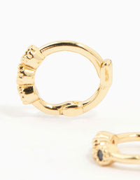 Gold Plated Cubic Zirconia Huggie Earrings 3-Pack - link has visual effect only