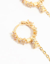 Gold Plated Cubic Zirconia Flower Drop Earrings - link has visual effect only