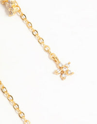 Gold Plated Cubic Zirconia Flower Drop Earrings - link has visual effect only