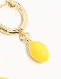 Gold Plated Lemon Huggie Earrings - link has visual effect only