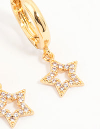 Gold Plated Blue Cubic Zirconia Moon & Star Earrings 3-Pack - link has visual effect only