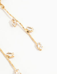 Gold Plated Cubic Zirconia Vine & Butterfly Earrings 3-Pack - link has visual effect only