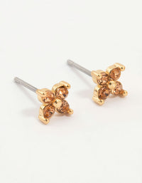 Gold Plated Flower Motif Earrings 3-Pack - link has visual effect only