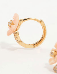 Gold Plated Flower Motif Earrings 3-Pack - link has visual effect only