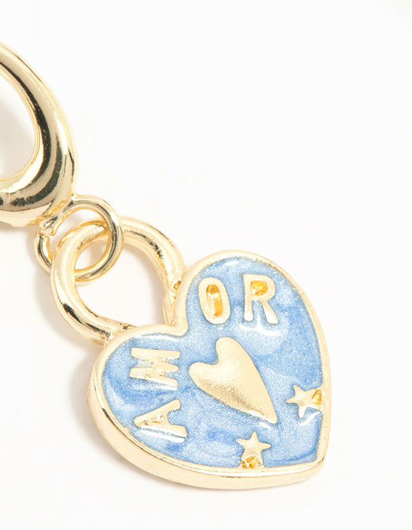Gold Plated Enamel Heart Charm
