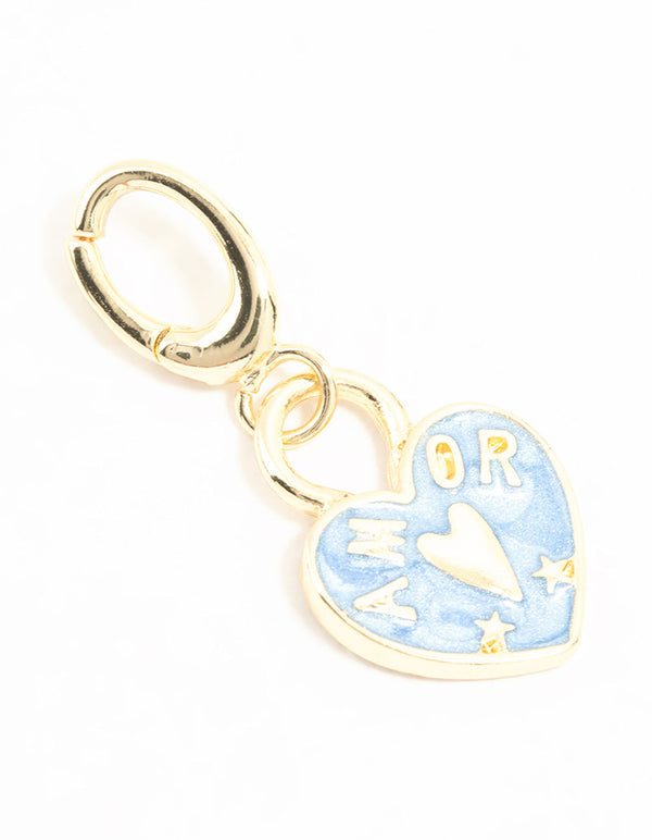 Gold Plated Enamel Heart Charm