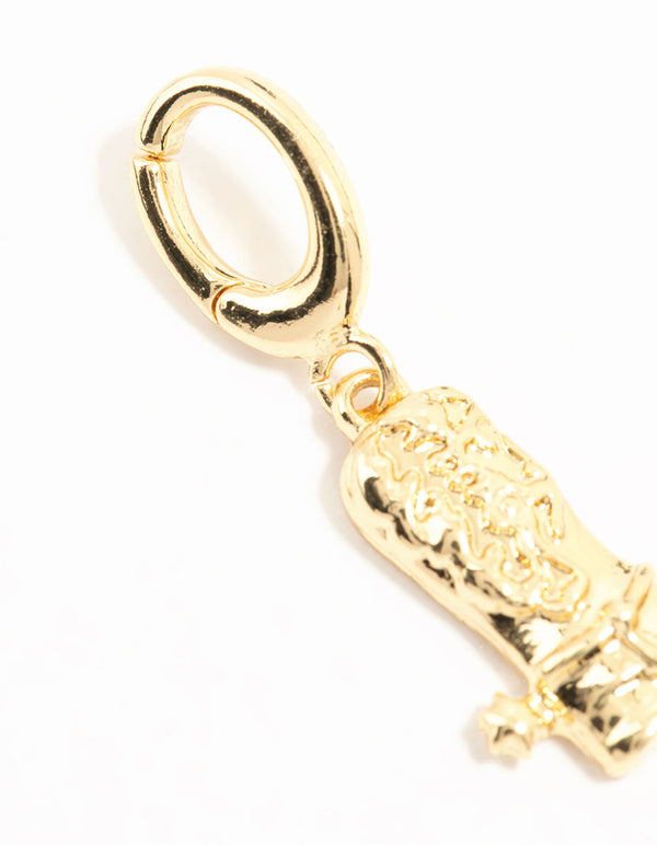 Gold Plated Cowboy Boot Charm