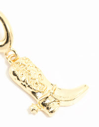 Gold Plated Cowboy Boot Charm - link has visual effect only