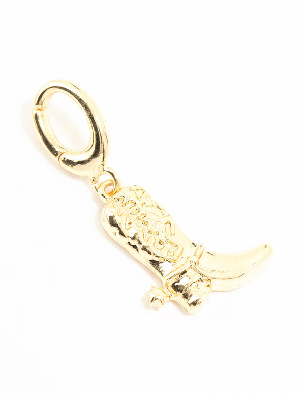 Gold Plated Cowboy Boot Charm