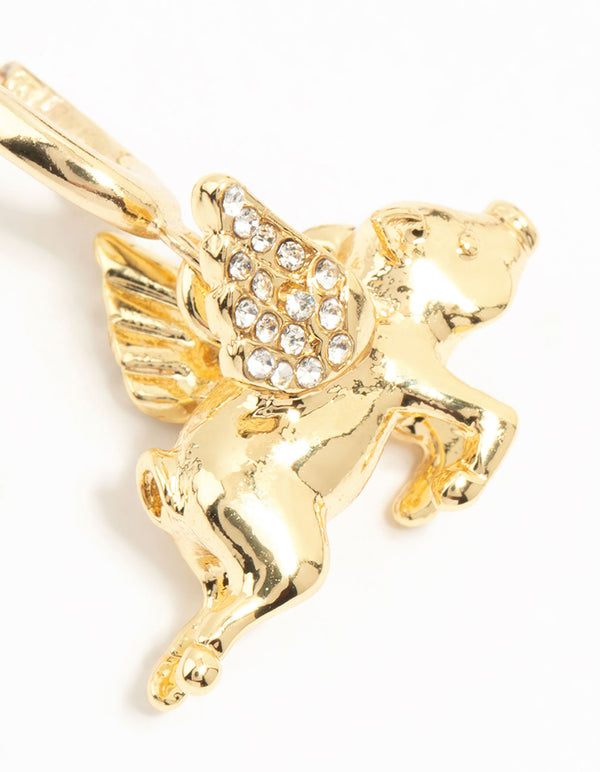 Gold Plated Flying Pig Charm