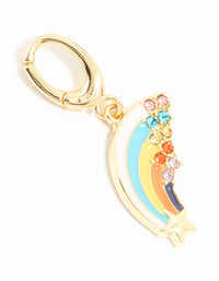Gold Plated Cubic Zirconia Rainbow Charm - link has visual effect only