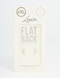 Surgical Steel Marquise Crawler Flat Back Earrings 2-Pack - link has visual effect only