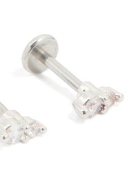 Surgical Steel Cubic Zirconia Flat Back Studs - link has visual effect only