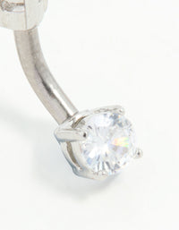 Titanium Cubic Zirconia Belly Bar - link has visual effect only