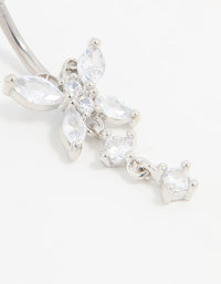 Titanium Cubic Zirconia Butterfly Drop Belly Bar - link has visual effect only