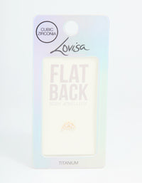 Gold Plated Titanium Cubic Zirconia Triangular Marquise Flat Back Stud - link has visual effect only