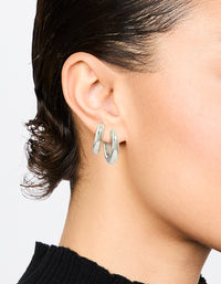 Waterproof Stainless Steel Tube Hoop Earrings 2-Pack - link has visual effect only