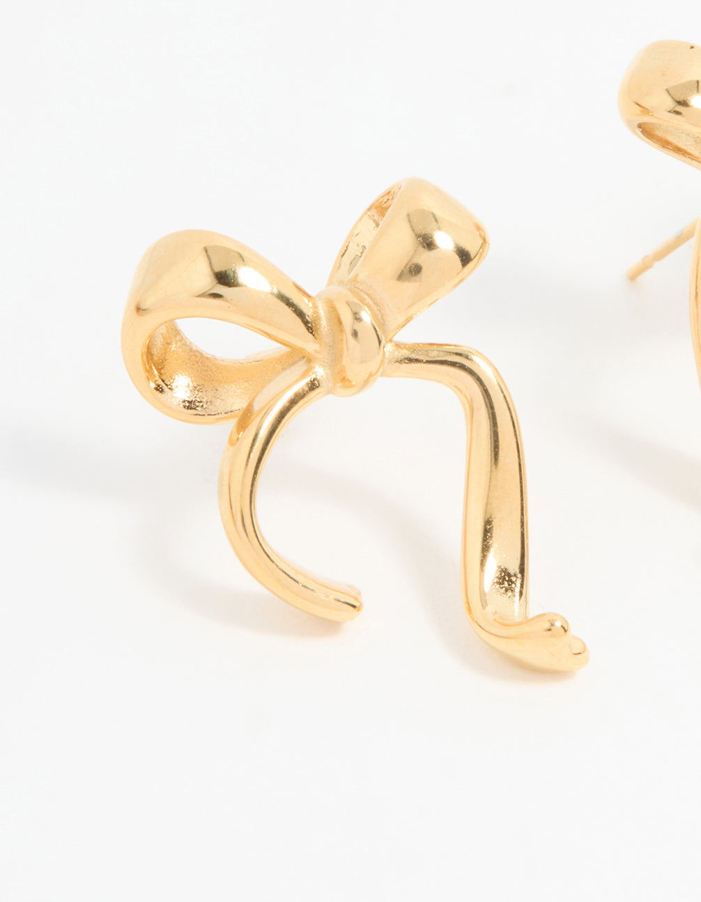 Waterproof Gold Plated Stainless Steel Bow Stud Earrings