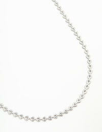 Waterproof Stainless Steel Mini Heart Link Necklace - link has visual effect only