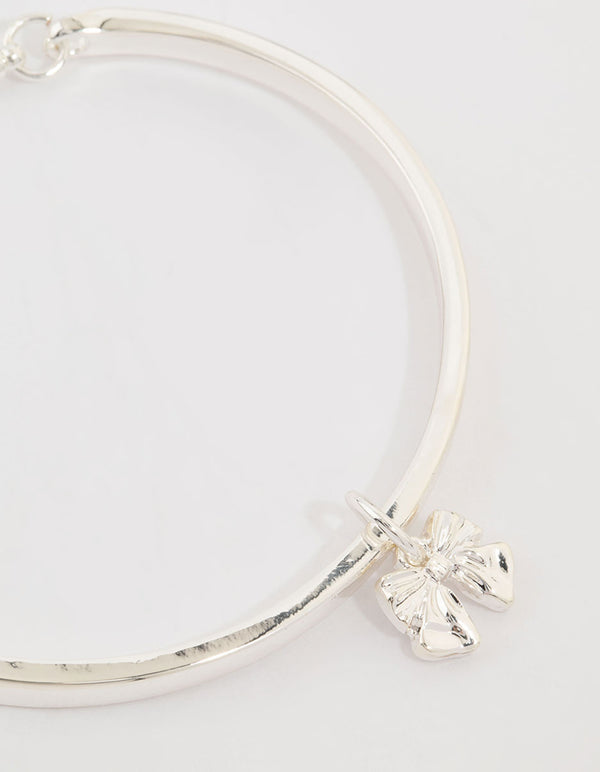 Silver Bow Toggle Bangle