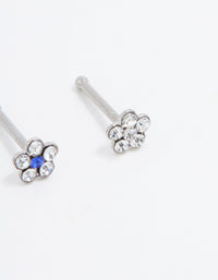 Surgical Steel Cubic Zirconia Daisy Short Nose Piercing 3-Pack - link has visual effect only