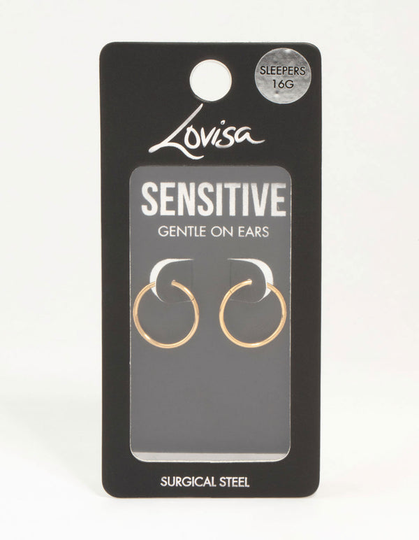 Gold Plated Surgical Steel Sleeper Earrings
