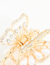 Gold Pearl Small Butterfly Claw Clip - link has visual effect only