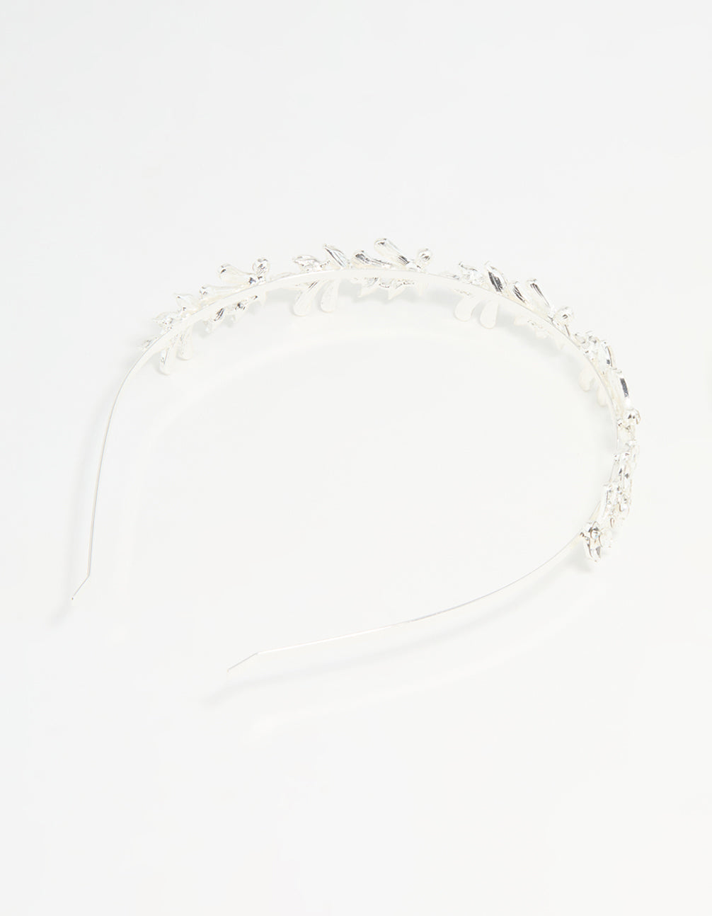 Silver Winding Leaves Headband