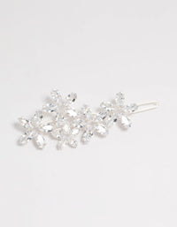 Silver Diamante Flower Cluster Hair Clip - link has visual effect only