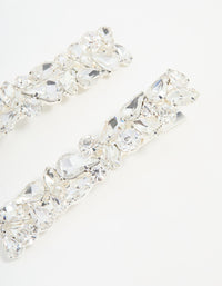 Silver Diamante Mixed Cut Hair Clips 2-Pack - link has visual effect only