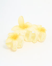 Yellow Frangipani Trio Claw Clip - link has visual effect only
