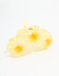 Yellow Frangipani Trio Claw Clip - link has visual effect only