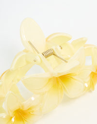 Yellow Frangipani Trio Claw Clip - link has visual effect only