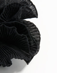 Black Plisse Fabric Large Scrunchie - link has visual effect only