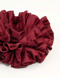 Burgundy Large Ruffle Fabric Scrunchie - link has visual effect only