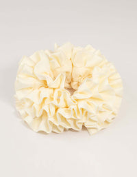 Cream Ruffle Fabric Oversized Scrunchie - link has visual effect only