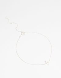 Sterling Silver Cubic Zirconia Micro Flower Bracelet - link has visual effect only