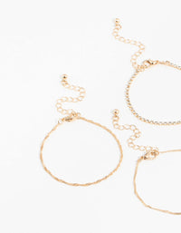 Gold Star Star & Heart Bracelets 4-Pack - link has visual effect only