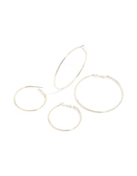 Silver Mixed Size Hoop Earrings 2-Pack - link has visual effect only