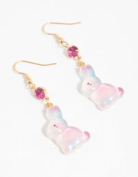 Gold Diamante Bunny Drop Earrings - link has visual effect only