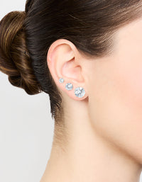 Silver Diamante Mixed Size Stud Earrings 3-Pack - link has visual effect only