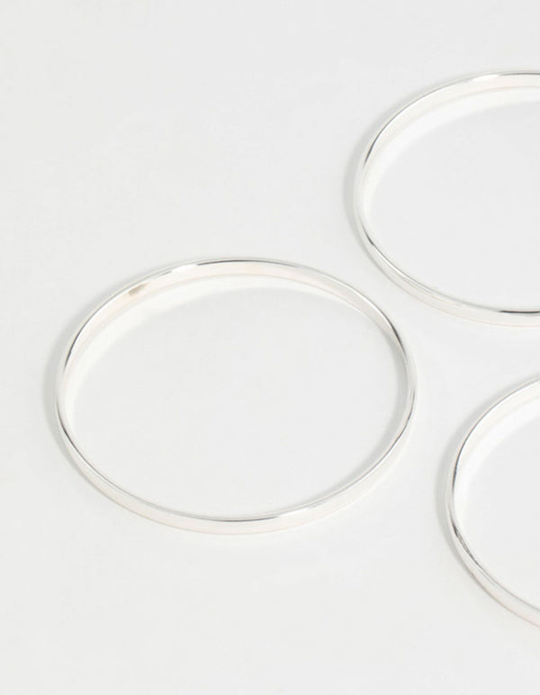 Silver Basic Bangles 3-Pack