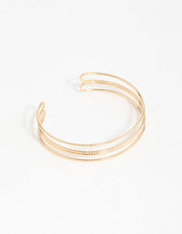 Gold Textured Wire Wrist Cuff - link has visual effect only