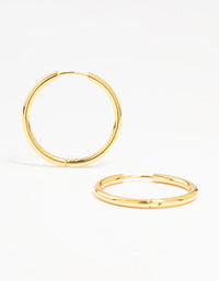 Gold Plated Surgical Steel Polished Hoop Earrings - link has visual effect only