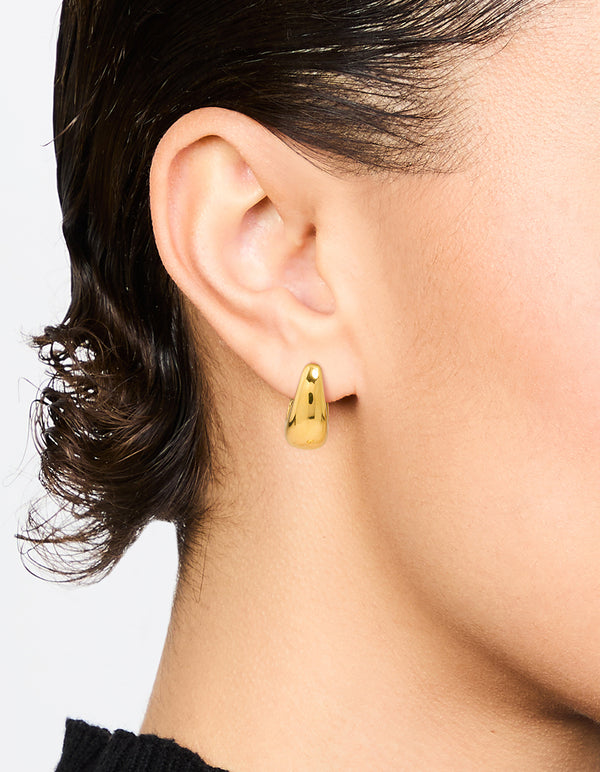 Gold Plated Surgical Steel Bold Oval Hoop Earrings